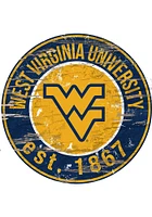 West Virginia Mountaineers Established Date Circle 24 Inch Sign - Blue
