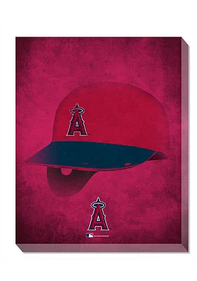 Los Angeles Angels Ghost Helmet Canvas Wall Art - Blue