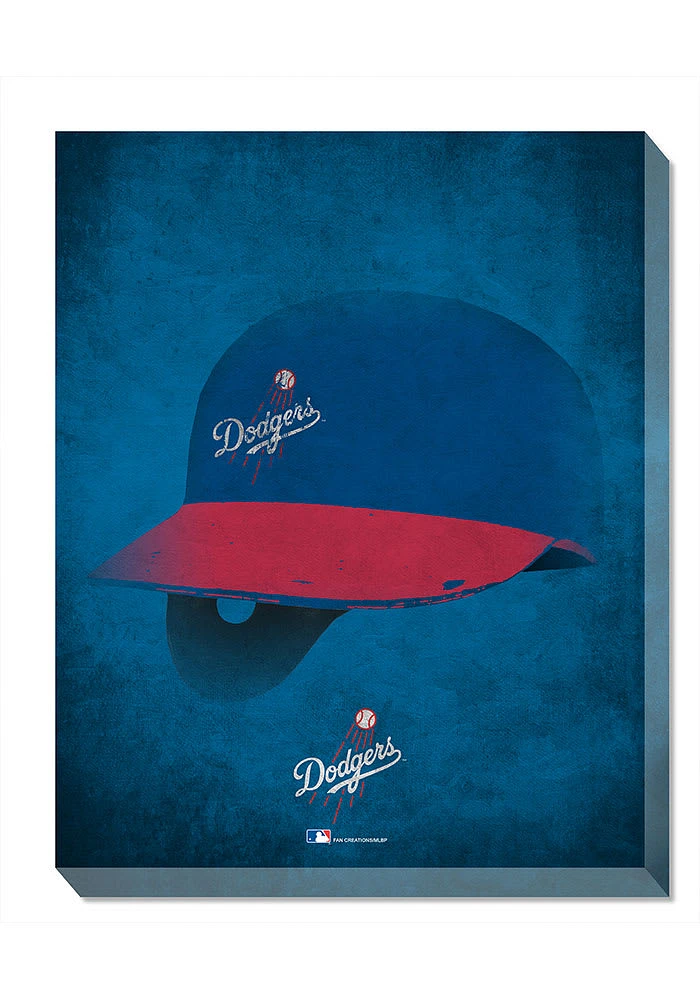 Los Angeles Dodgers Ghost Helmet Canvas Wall Art - Blue