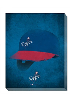 Los Angeles Dodgers Ghost Helmet Canvas Wall Art - Blue