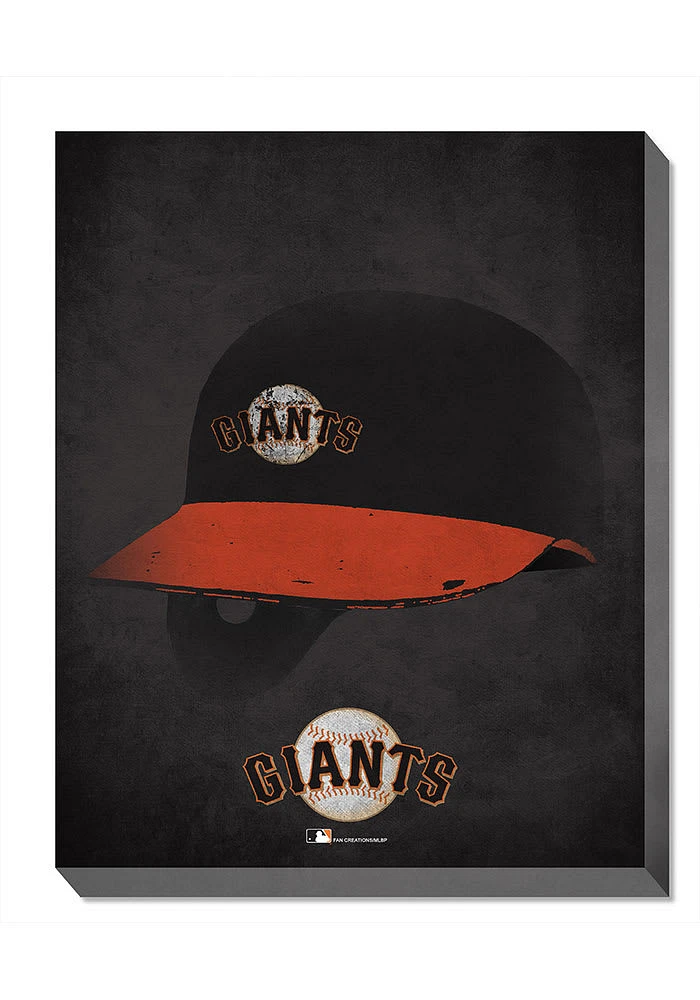 San Francisco Giants Ghost Helmet Canvas Wall Art - Orange