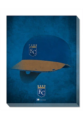 Kansas City Royals Ghost Helmet Canvas Wall Art - Blue