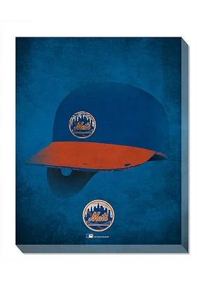 New York Mets Ghost Helmet Canvas Wall Art - Blue