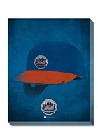 New York Mets Ghost Helmet Canvas Wall Art - Blue