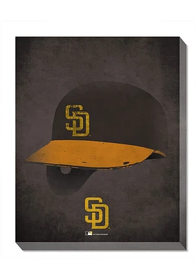 San Diego Padres Ghost Helmet Canvas Wall Art - Brown