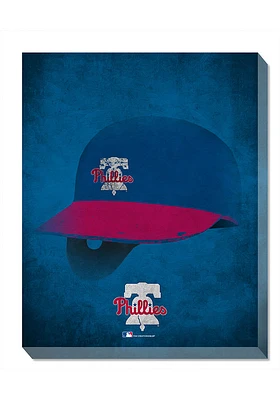 Philadelphia Phillies Ghost Helmet Canvas Wall Art - Red