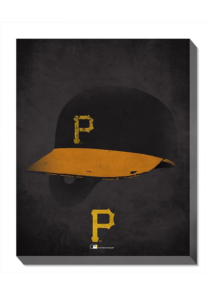 Pittsburgh Pirates Ghost Helmet Canvas Wall Art - Black