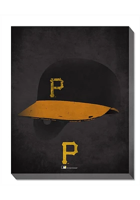 Pittsburgh Pirates Ghost Helmet Canvas Wall Art - Black