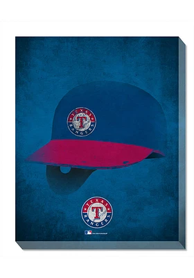 Texas Rangers Ghost Helmet Canvas Wall Art - Navy Blue