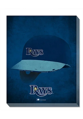 Tampa Bay Rays Ghost Helmet Canvas Wall Art - Navy Blue