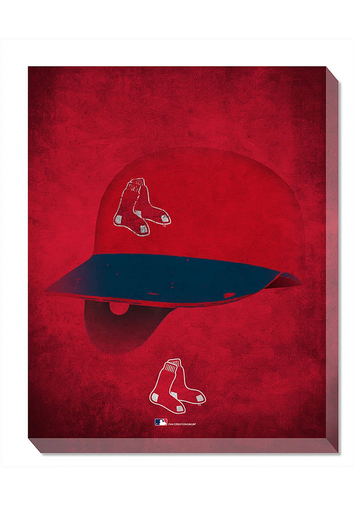 Boston Red Sox Ghost Helmet Canvas Wall Art - Red