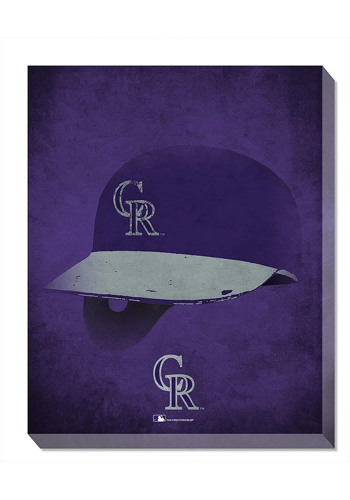 Colorado Rockies Ghost Helmet Canvas Wall Art - Purple