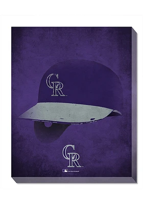 Colorado Rockies Ghost Helmet Canvas Wall Art - Purple