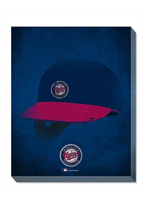 Minnesota Twins Ghost Helmet Canvas Wall Art - Navy Blue