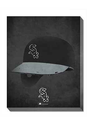 Chicago White Sox Ghost Helmet Canvas Wall Art - Black