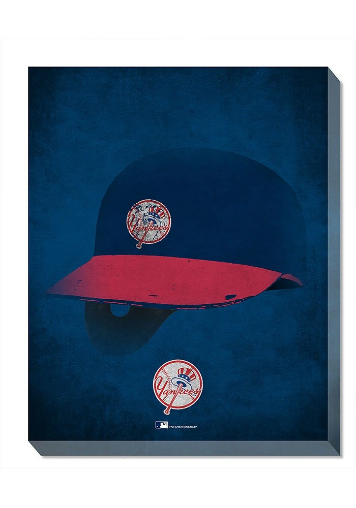 New York Yankees Ghost Helmet Canvas Wall Art - Blue