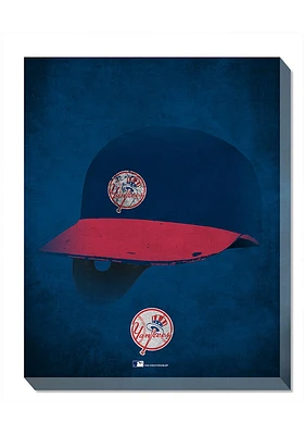 New York Yankees Ghost Helmet Canvas Wall Art - Blue