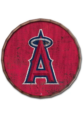 Los Angeles Angels Cracked Color 24 Inch Barrel Top Sign - Red