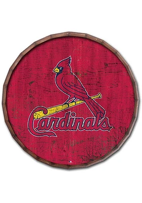 St Louis Cardinals Cracked Color 24 Inch Barrel Top Sign - Red