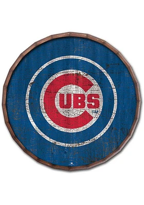 Chicago Cubs Cracked Color 24 Inch Barrel Top Sign - Blue