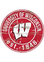 Wisconsin Badgers Established Date Circle 24 Inch Sign - Red