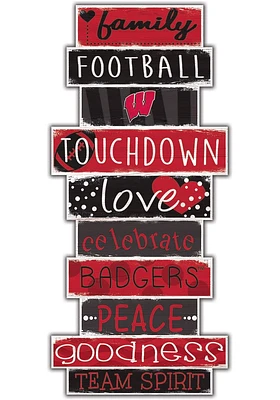 Wisconsin Badgers Celebrations Stack 24 Inch Sign - Cardinal