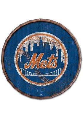 New York Mets Cracked Color 24 Inch Barrel Top Sign - Blue