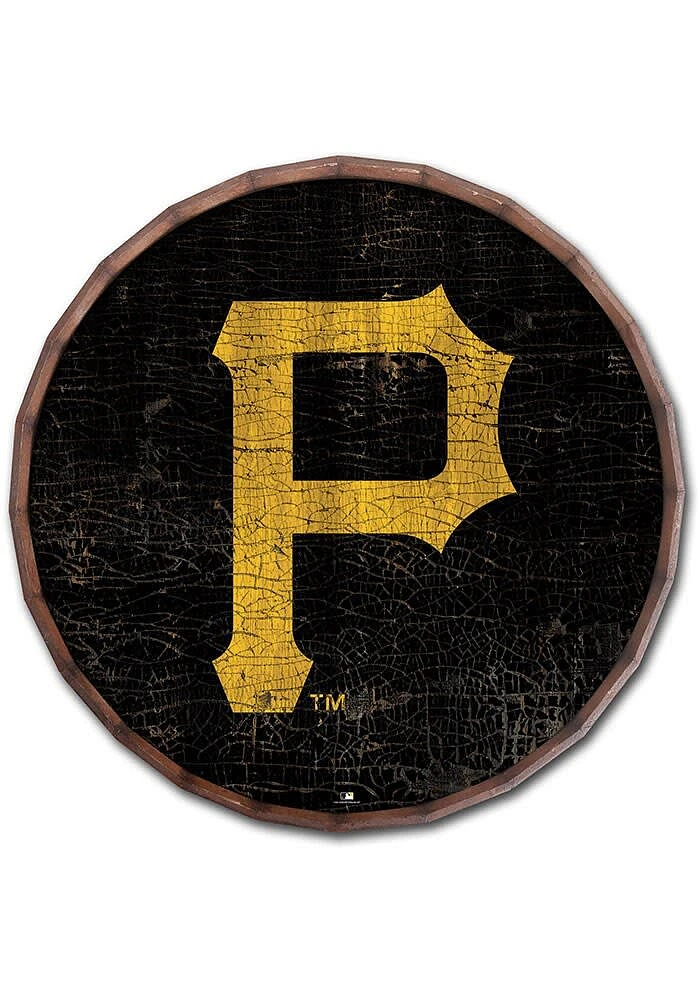 Pittsburgh Pirates Cracked Color 24 Inch Barrel Top Sign - Black