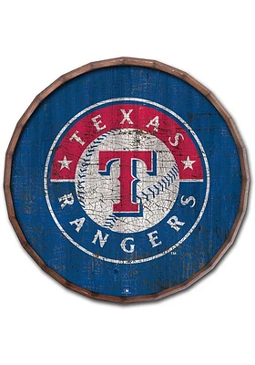 Texas Rangers Cracked Color 24 Inch Barrel Top Sign - Blue