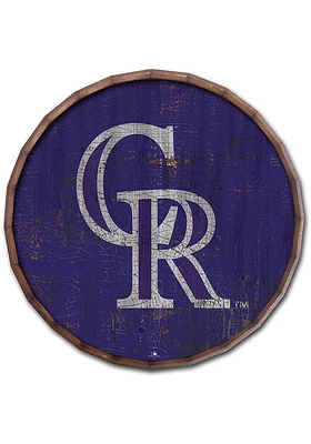 Colorado Rockies Cracked Color 24 Inch Barrel Top Sign - Purple