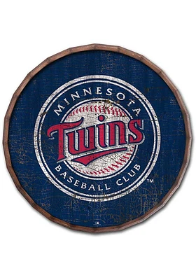 Minnesota Twins Cracked Color 24 Inch Barrel Top Sign - Blue