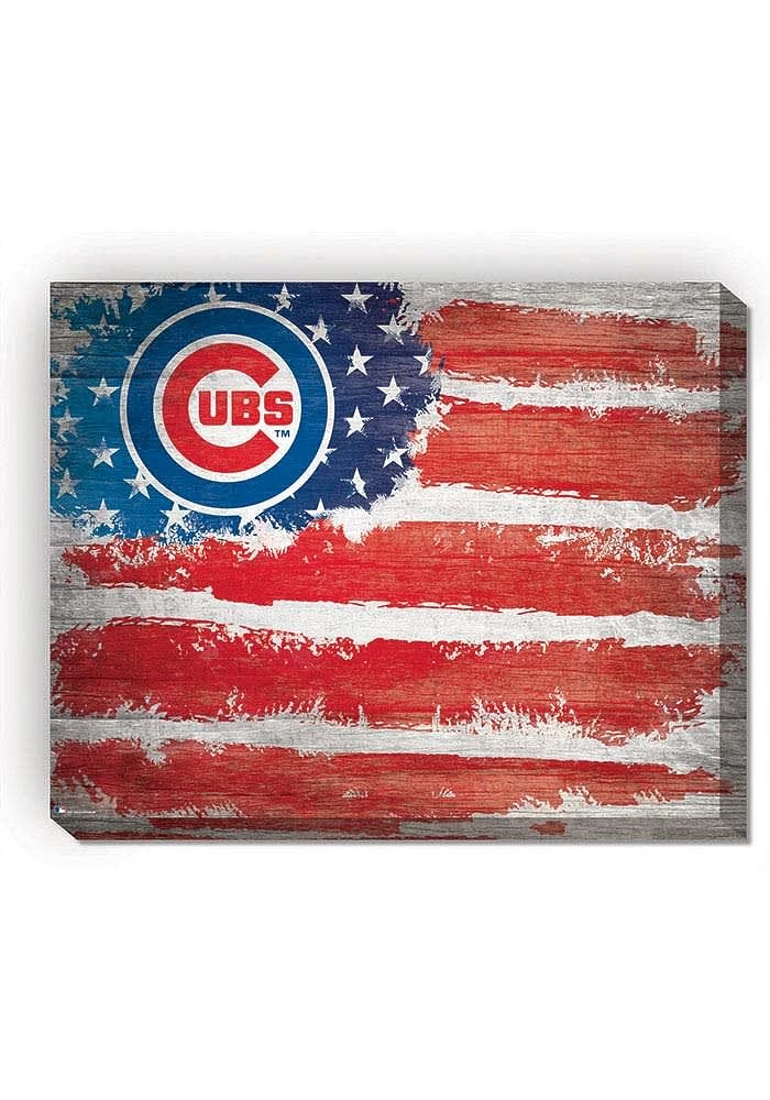 Chicago Cubs Flag 16x20 Wall Art