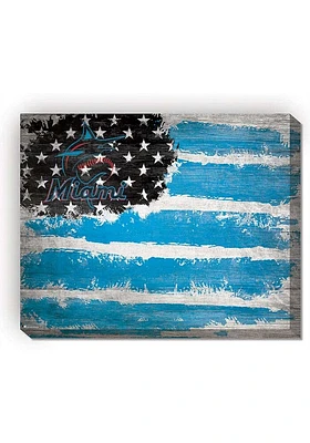 Miami Marlins Flag 16x20 Wall Art