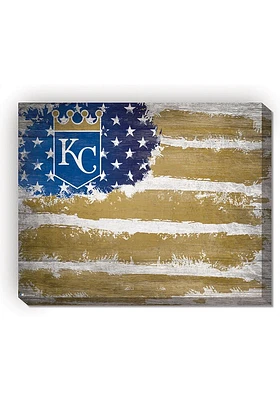 Kansas City Royals Flag 16x20 Wall Art - Blue