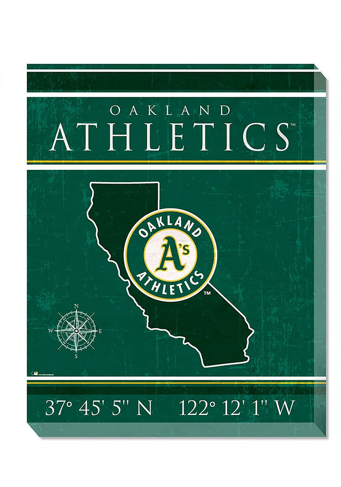 Oakland Athletics Coordinates 16x20 Wall Art