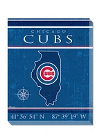 Chicago Cubs Coordinates 16x20 Wall Art