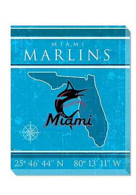 Miami Marlins Coordinates 16x20 Wall Art