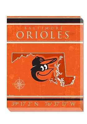 Baltimore Orioles Coordinates 16x20 Wall Art