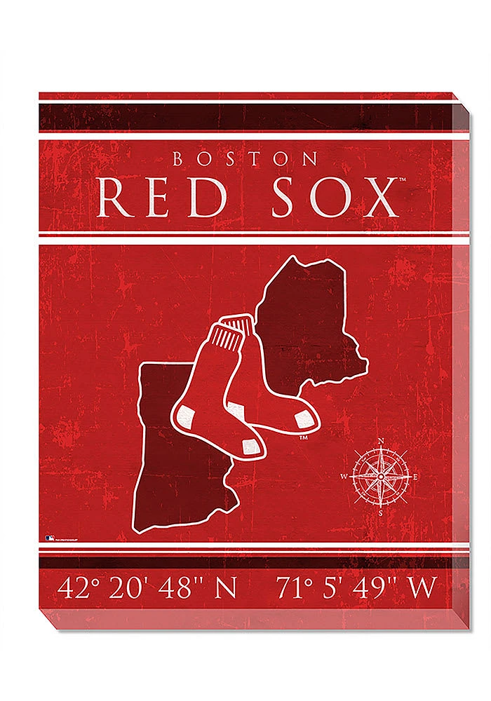 Boston Red Sox Coordinates 16x20 Wall Art