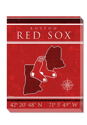 Boston Red Sox Coordinates 16x20 Wall Art