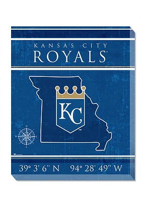 Kansas City Royals Coordinates 16x20 Wall Art - Blue