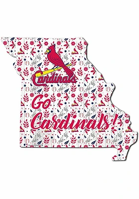 St Louis Cardinals Floral State Sign