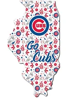 Chicago Cubs Floral State Sign