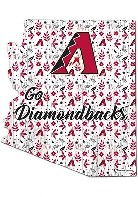 Arizona Diamondbacks Floral State Sign