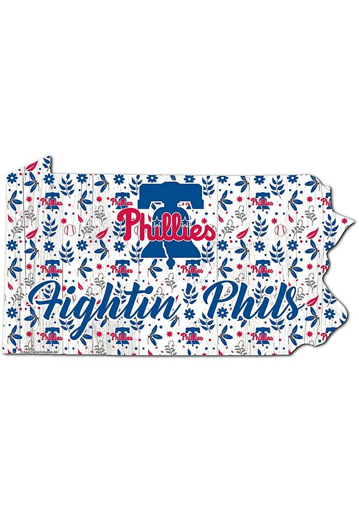 Philadelphia Phillies Floral State Sign