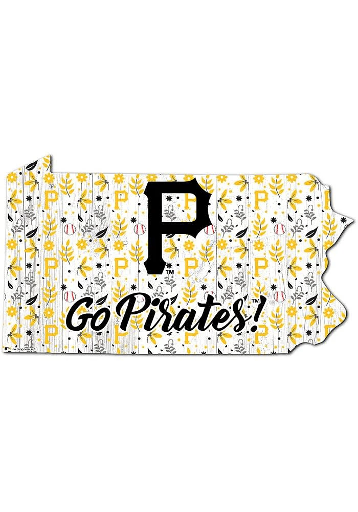 Pittsburgh Pirates Floral State Sign