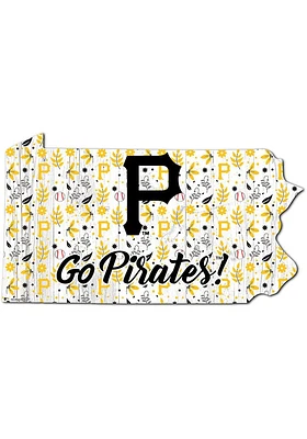 Pittsburgh Pirates Floral State Sign