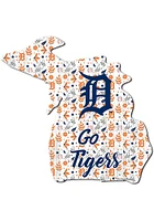 Detroit Tigers Floral State Sign