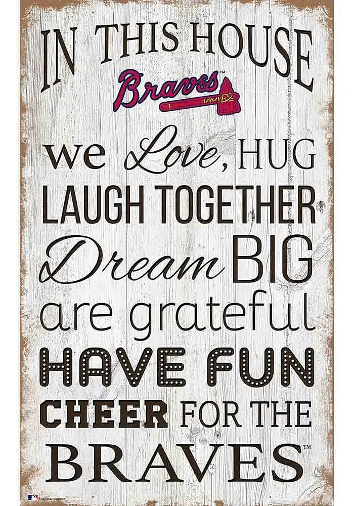 Atlanta Braves In This House 11x19 Sign - Blue
