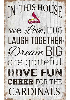 St Louis Cardinals In This House 11x19 Sign